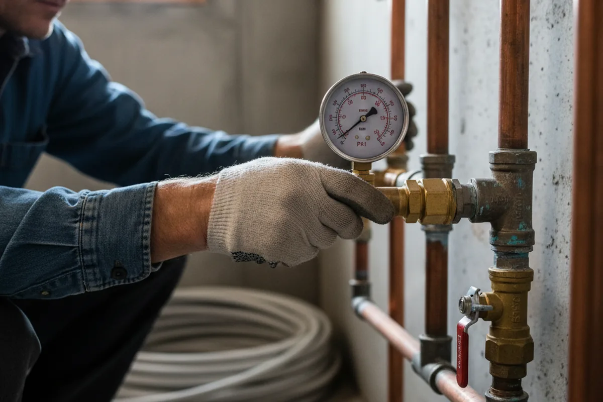Pressure testing a repaired line during Water Line Repair in Nilwood
